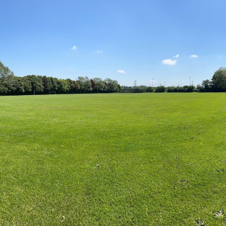 Views to the rear over playing fields